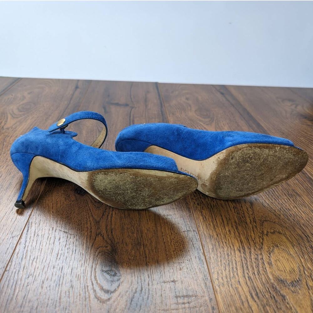 Boutique 9 Blue Suede Peep Toe heels 8M - Picture 6 of 7